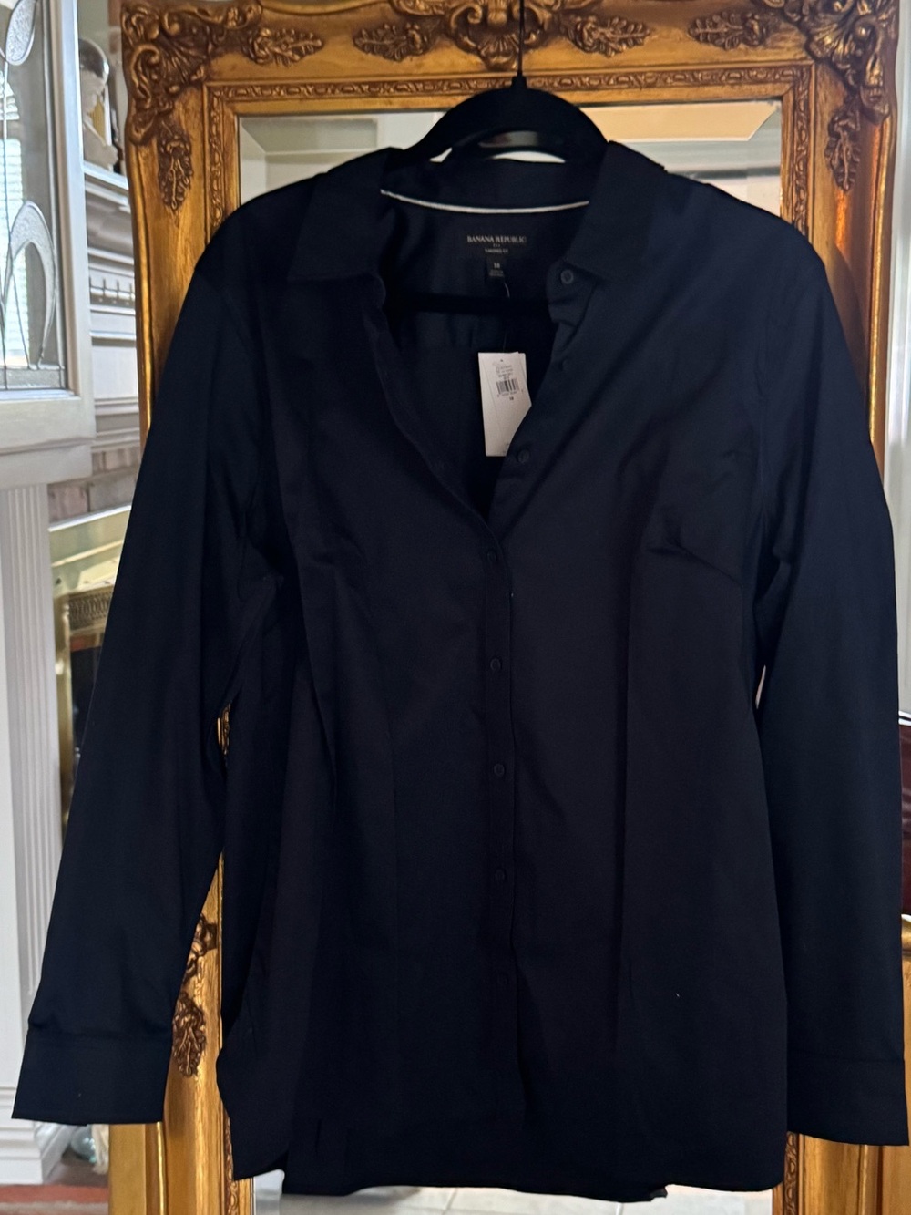 Banana Republic Navy Blue Button-Up Dress Shirt